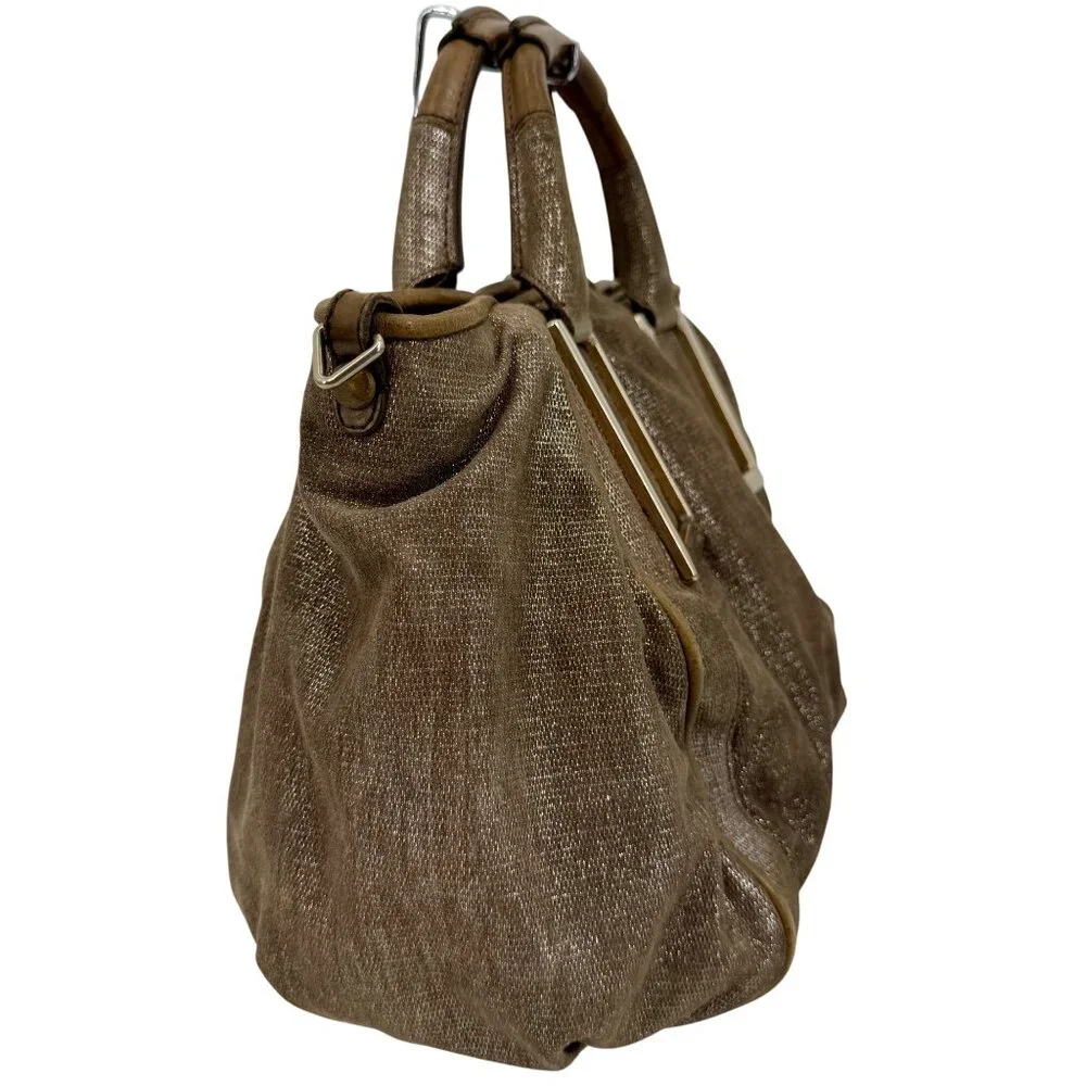 VTG Chloé Shimmer Suede Satchel Handbag | Indie Sleaze Office Siren Mob Wife Y2K - Picture 7 of 16